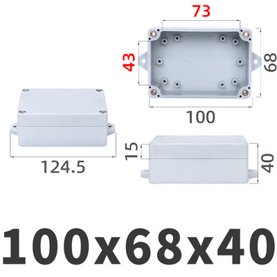 ABS Vodootporna kutija s ušicama Elektronička sigurna razvodna kutija Elektrotehnička kutija za instrumente Plastična kutija IP67