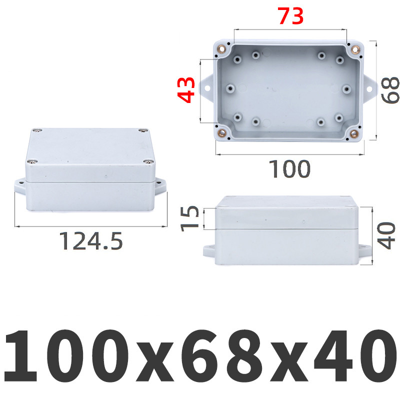ABS Vodootporna kutija s ušicama Elektronička sigurna razvodna kutija Elektrotehnička kutija za instrumente Plastična kutija IP67