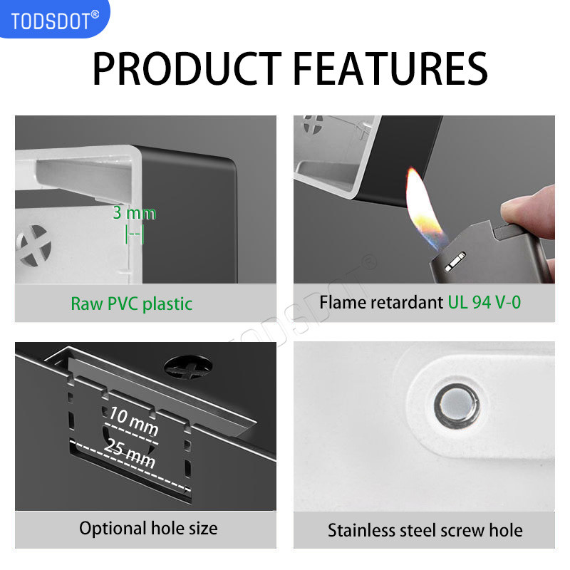 Razvodna kutija 4 boje 86 tip 35 | 40 | 50 mm, vrhunska zidna razvodna kutija, montaža na zid, bijela | Crna | Siva | Zlato