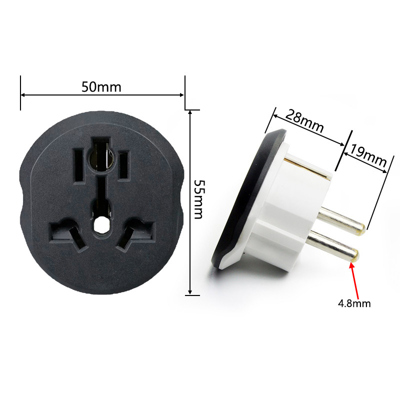 Rewnssin adapter za napajanje FR AU US UK to EU Univerzalni pretvarač utikača Putni adapter 2 okrugle zidne utičnice 16A 250V visoke kvalitete