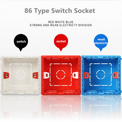 Atlectric Box Mounting Switch Cassette Socket Junction Box Κρυφό κρυφό εσωτερικό κουτί τοποθέτησης 86 Τύπος Switch Socket Λευκό