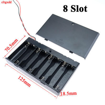 Cltgxdd 1 kom 1,5 V AA s vodovima Kutija za držač baterije Kutija ON/OFF Prekidač Poklopac 2 3 4 6 8 Utor Standardni spremnik