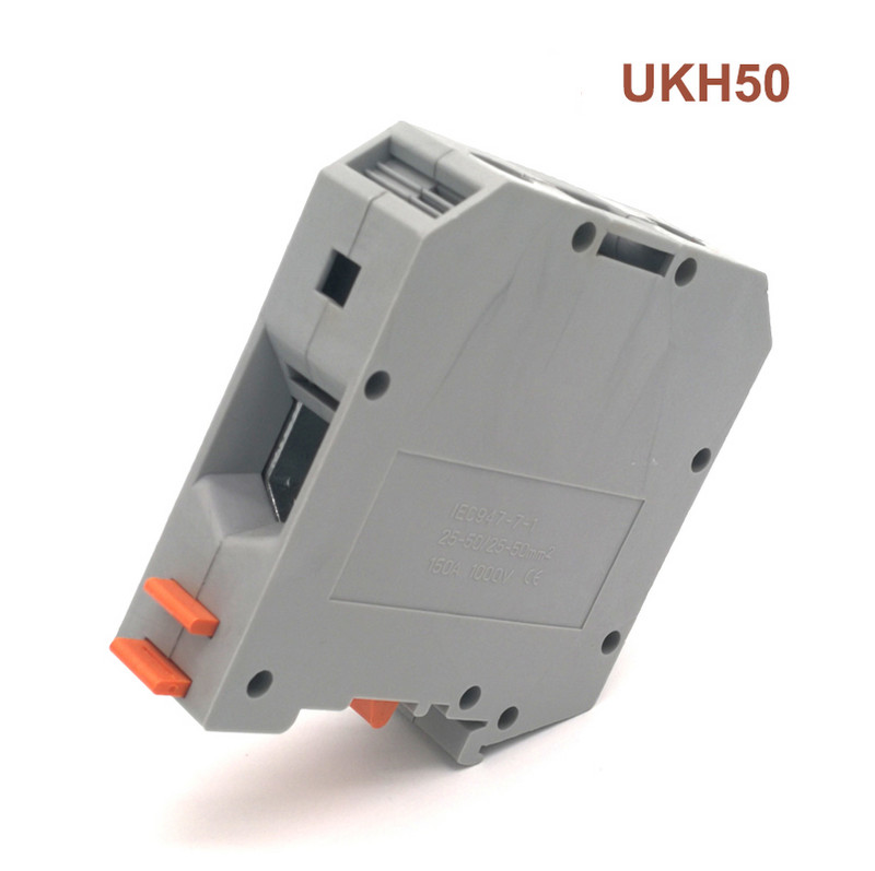 1Pcs Din rail Veliki strujni vijčani terminalni blokovi UKH50 Morsettiera električne žice Kabelski terminali Blok konektor Bornier 50 mm