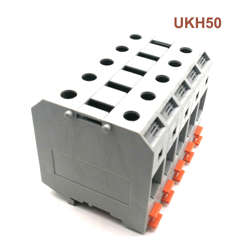 1Pcs Din rail Veliki strujni vijčani terminalni blokovi UKH50 Morsettiera električne žice Kabelski terminali Blok konektor Bornier 50 mm