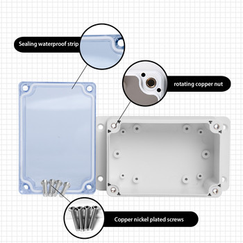 IP67 Пластмасова прозрачна кутия Водоустойчив корпус Електронен проект Външен инструмент Кутия за електрически проекти Разклонителен корпус