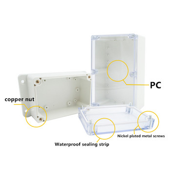IP67 Пластмасова прозрачна кутия Водоустойчив корпус Електронен проект Външен инструмент Кутия за електрически проекти Разклонителен корпус