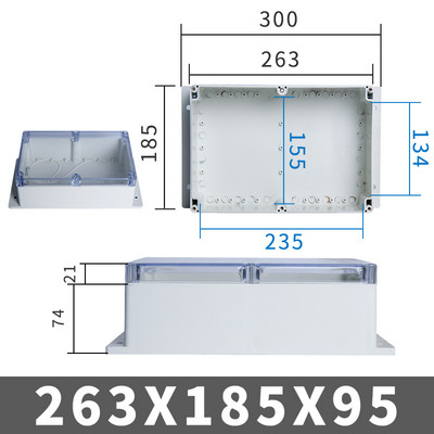 IP67 plastmasas caurspīdīgās kastes ūdensnecaurlaidīgs korpuss elektroniskā projekta āra instrumenta elektriskā projekta kastes savienojuma korpuss
