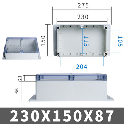 IP67 plastmasas caurspīdīgās kastes ūdensnecaurlaidīgs korpuss elektroniskā projekta āra instrumenta elektriskā projekta kastes savienojuma korpuss