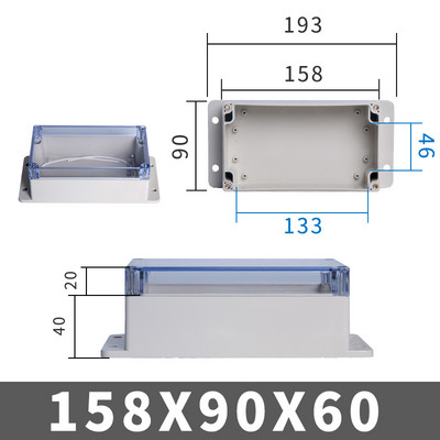 IP67 plastmasas caurspīdīgās kastes ūdensnecaurlaidīgs korpuss elektroniskā projekta āra instrumenta elektriskā projekta kastes savienojuma korpuss