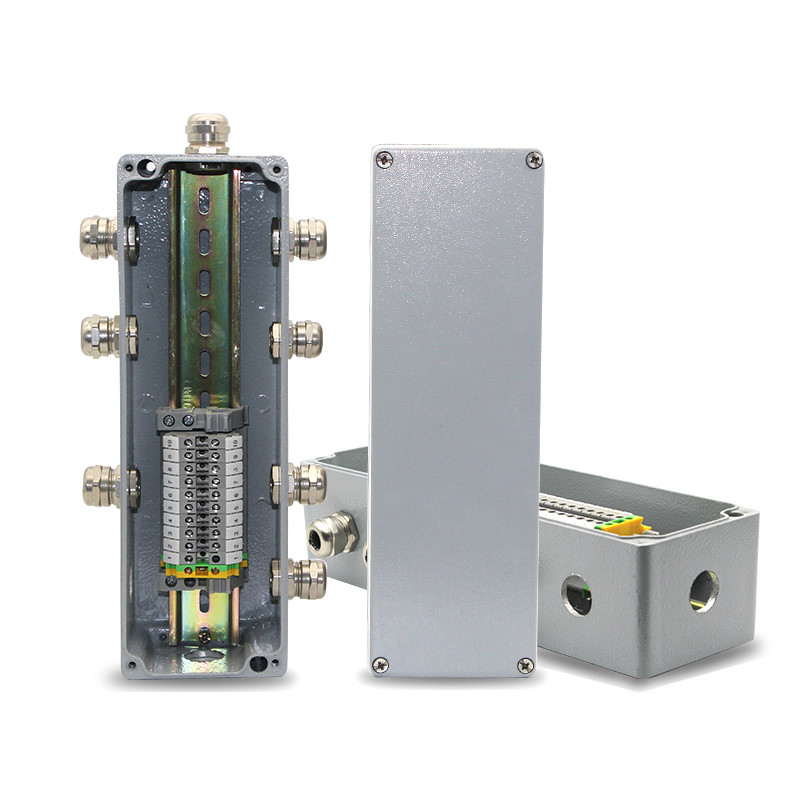 Sprādziendrošs ūdensnecaurlaidīgs alumīnija korpuss IP67 projekta instrumentu kastes āra sadales kārba