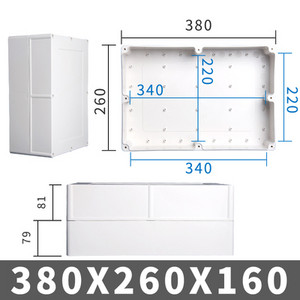 Liela izmēra āra ūdensnecaurlaidīga korpusa korpusa plastmasas kaste elektroniskā projekta korpusa ūdensnecaurlaidīga sadales kārba elektronikai