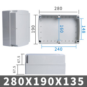 Liela izmēra āra ūdensnecaurlaidīga korpusa korpusa plastmasas kaste elektroniskā projekta korpusa ūdensnecaurlaidīga sadales kārba elektronikai