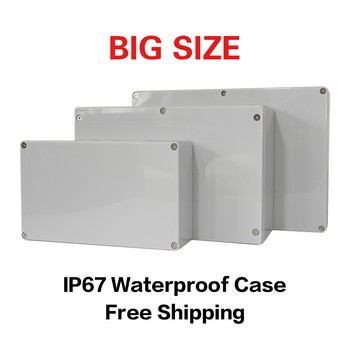 Външен водоустойчив корпус с голям размер Пластмасова кутия Кутия за електронен проект Водоустойчива съединителна кутия за електроника