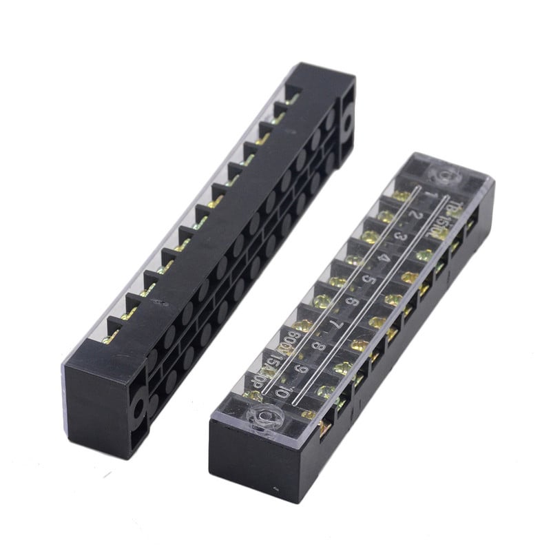 TB-1503/1504/1506/1508/1510/1512 kaherealine kruviklemmiplokk 15A 600 V fikseeritud juhtmestiku plaadi juhtmeühendus