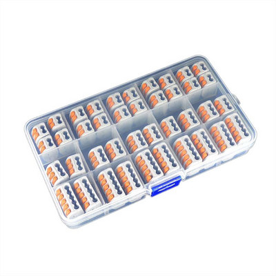 40 gab. 221 elektriskajiem savienotājiem Stiepļu bloka spailes spailes kabelis Atkārtoti lietojams mini ātrā mājas vadu spailes savienotājs