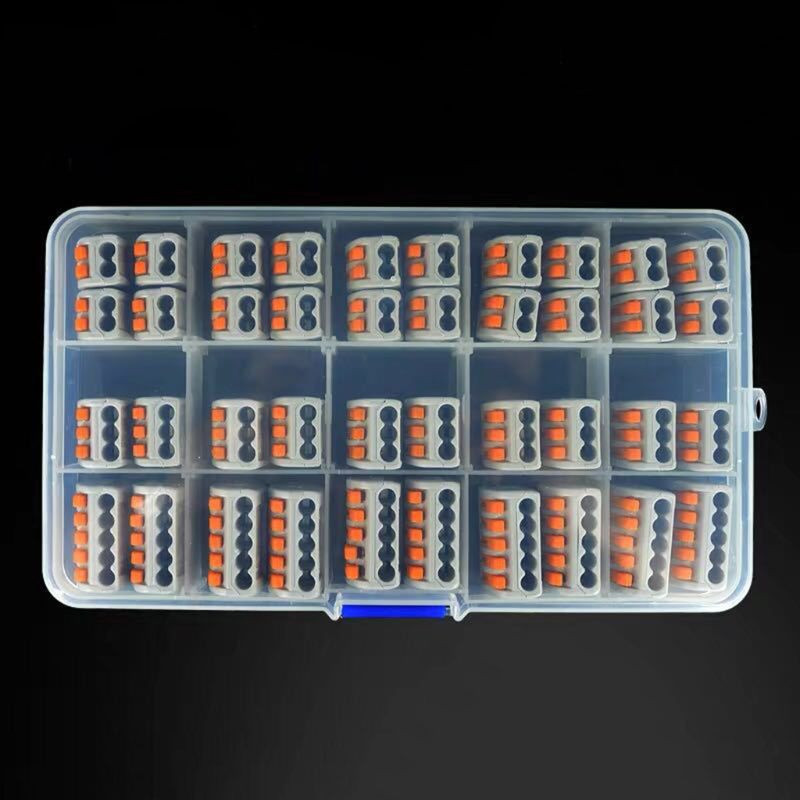 40 gab. 221 elektriskajiem savienotājiem Stiepļu bloka spailes spailes kabelis Atkārtoti lietojams mini ātrā mājas vadu spailes savienotājs