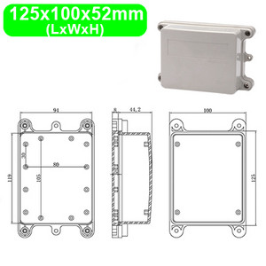 IP65 Vodootporno, otporno na prašinu, zatvoreno kućište za električno kućište s fiksnim ušima, vanjsko kućište, ABS plastična razvodna kutija za žice