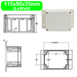 IP65 Vodootporno, otporno na prašinu, zatvoreno kućište za električno kućište s fiksnim ušima, vanjsko kućište, ABS plastična razvodna kutija za žice