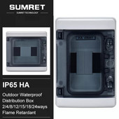 ABS plastikinė vandeniui atspari elektrinė jungiamoji dėžutė MCB Din bėgis HA-4/8/12/15/18/24 skirstymo būdai Vielos magistralės skylės korpusas