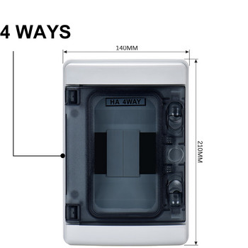 ABS пластмаса Водоустойчива електрическа съединителна кутия MCB Din Rail HA-4/8/12/15/18/24 начина Корпус за отвор за разпределителен проводник