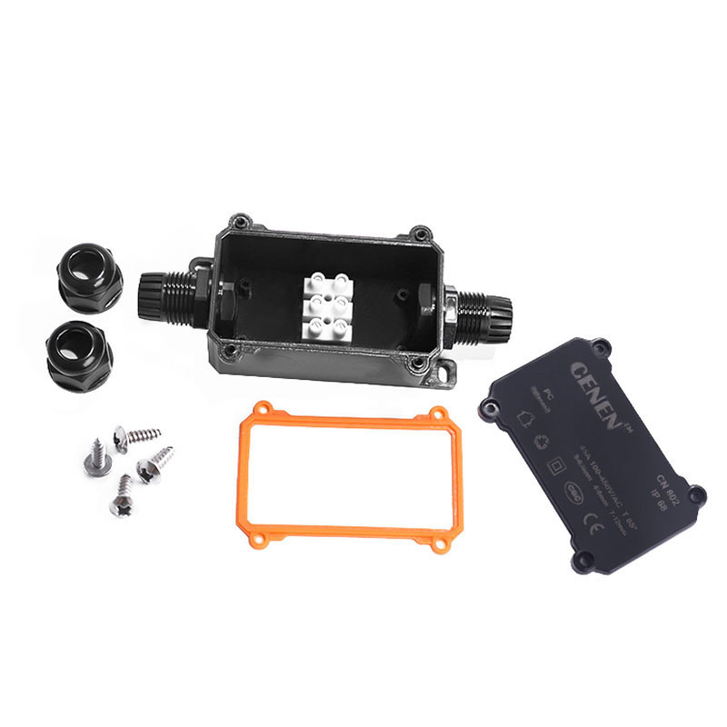 Vanjska vodootporna razvodna kutija PG7 PG9 PG13.5 crna PC plastična razvodna kutija za vanjsko ukopano svjetlo priključna kutija