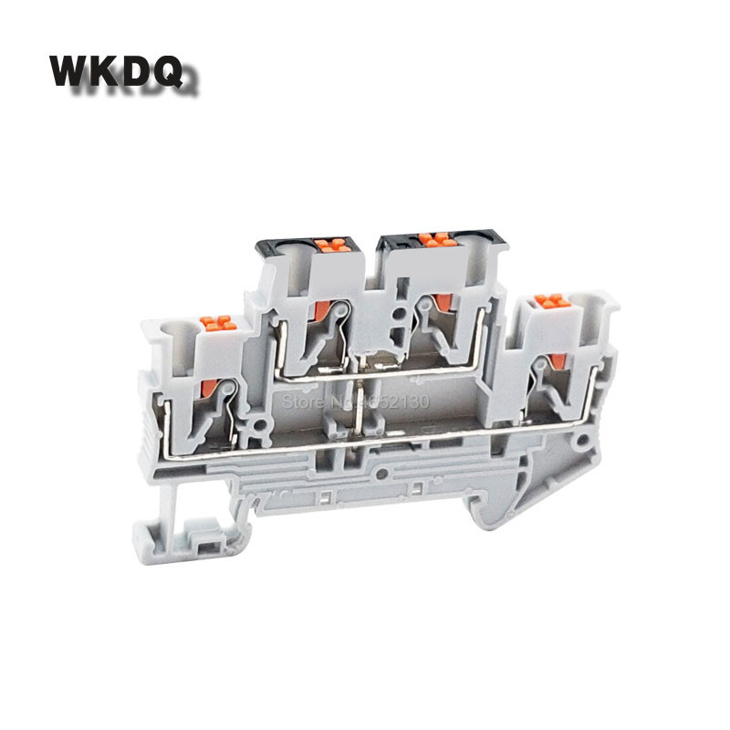 5Pcs PTTB2.5-PV Push-In Connect Dvostruka razina ekvipotencijalne spojne žice Električna konektorska traka Din Rail Terminalni blok PTTB 2.5