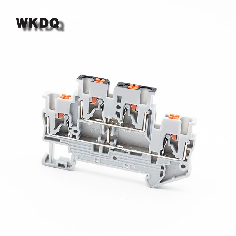 5Pcs PTTB2.5-PV Push-In Connect Dvostruka razina ekvipotencijalne spojne žice Električna konektorska traka Din Rail Terminalni blok PTTB 2.5