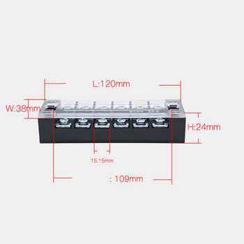 1PCS 25A 600V Двуредова лента Винт клемен блок Фиксирана кабелна платка конектор TB-2506