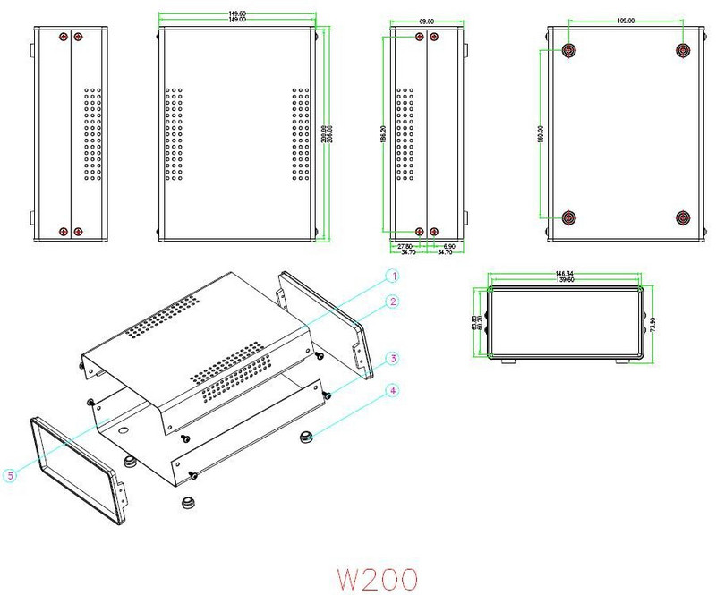200 * 150 * 70 mm Dzelzs kaste elektroniskajam projekta korpusam diy vadu savienojuma korpuss elektriskā jaudas pastiprinātāja apvalks PCB plates korpuss