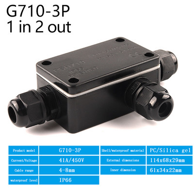 2/3 pinski IP66 vanjski vodootporni kabelski konektor Razvodna kutija s priključkom električne žice 41A/450V