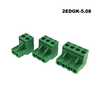 10Pcs Plug-in PCB Винт Клемен блок Стъпка на съединителя 5,08 мм 2EDGK/KA мъжки 2/3/4/5/6/7/8/9/10P Morsettiera Pluggable Bornier