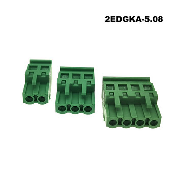 10Pcs Plug-in PCB Винт Клемен блок Стъпка на съединителя 5,08 мм 2EDGK/KA мъжки 2/3/4/5/6/7/8/9/10P Morsettiera Pluggable Bornier