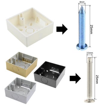 Външна монтажна кутия Тъмна съединителна кутия Задна кутия Кутия за повърхностен монтаж Външна кутия за гнездо за превключвател тип 86 Черно Бяло Златно Сиво