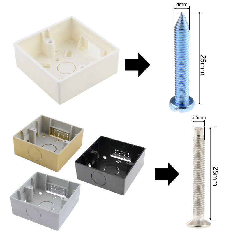 Vanjska kutija za ugradnju Tamna razvodna kutija Stražnja kutija Kutija za površinsku montažu Vanjska kutija za 86Type Utičnica s prekidačem Crna Bijela Zlatna Siva
