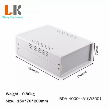 BDA40004 Електронен корпус Желязна Метална кутия за корпус на инструменти с ABS пластмасов панел Съединителна кутия 150x70x200 mm
