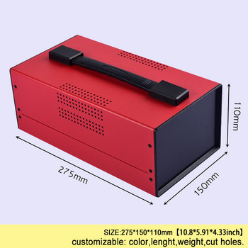275x150x110mm Iron Electronics Project Box Направи си сам шкаф Разклонителна кутия Ръчен метален настолен корпус Кутия за електрически табла