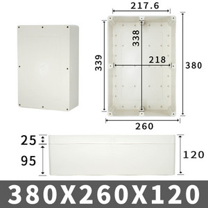 LIELA izmēra āra ūdensnecaurlaidīgs korpuss plastmasas kārba elektroniskā projekta instrumentu korpuss elektriskā projekta kastes sadales kārbas korpuss