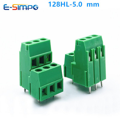 50gab 5.0mm KF128L 128H 128HH 2P3P Zems Vidēji Augsts Profils 0.197" DG500A/MKKDS1.5/EK500V4L Rohs CE PCB Skrūvējamo vadu spaiļu bloks