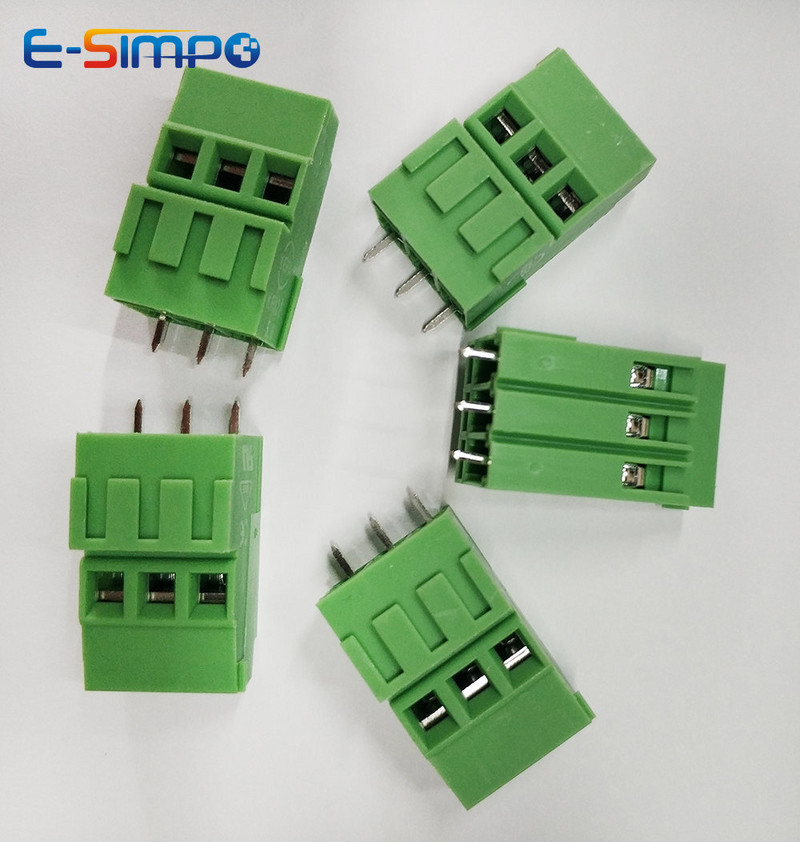 50gab 5.0mm KF128L 128H 128HH 2P3P Zems Vidēji Augsts Profils 0.197" DG500A/MKKDS1.5/EK500V4L Rohs CE PCB Skrūvējamo vadu spaiļu bloks