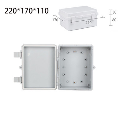 Väliselektriline harukarp Suletud lüliti toitekarp veekindel ABS-plastist korpus poltidega elektrijaotuskarbiga