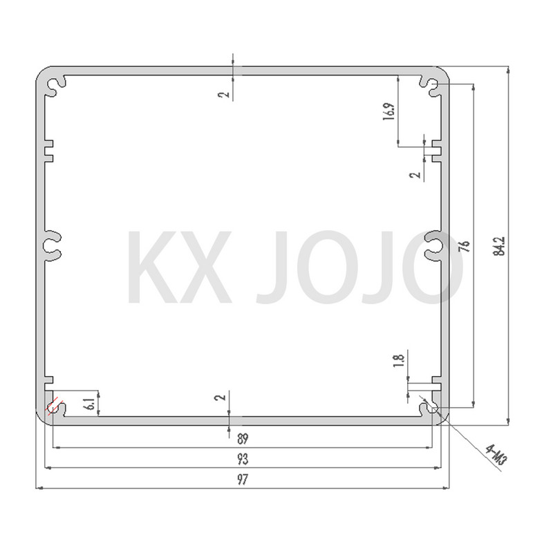 Alumīnija korpuss 97 * 84 * 90/125 mm elektriskā ekstrudēta kaste Atsevišķa tipa shēmas plates korpuss DIY sudraba/melns