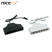 6 caurumu sadales kārba vīrieša virsma 12 V 7,5 A ar LED vīna skapi Vitrīna Koridors Biroja gaismas sadales kārba 18AWG