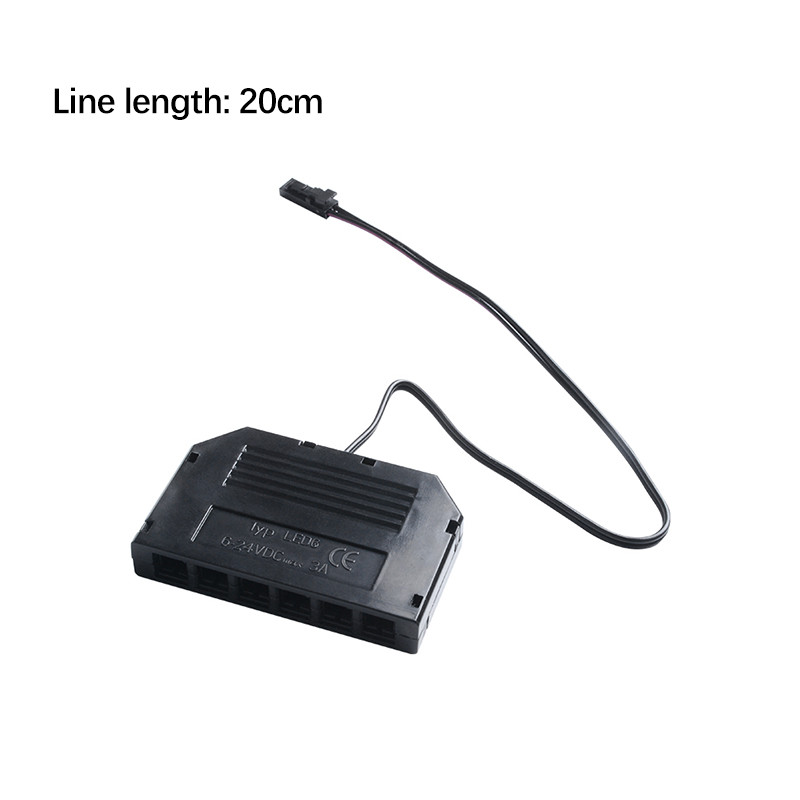 6 caurumu sadales kārba vīrieša virsma 12 V 7,5 A ar LED vīna skapi Vitrīna Koridors Biroja gaismas sadales kārba 18AWG