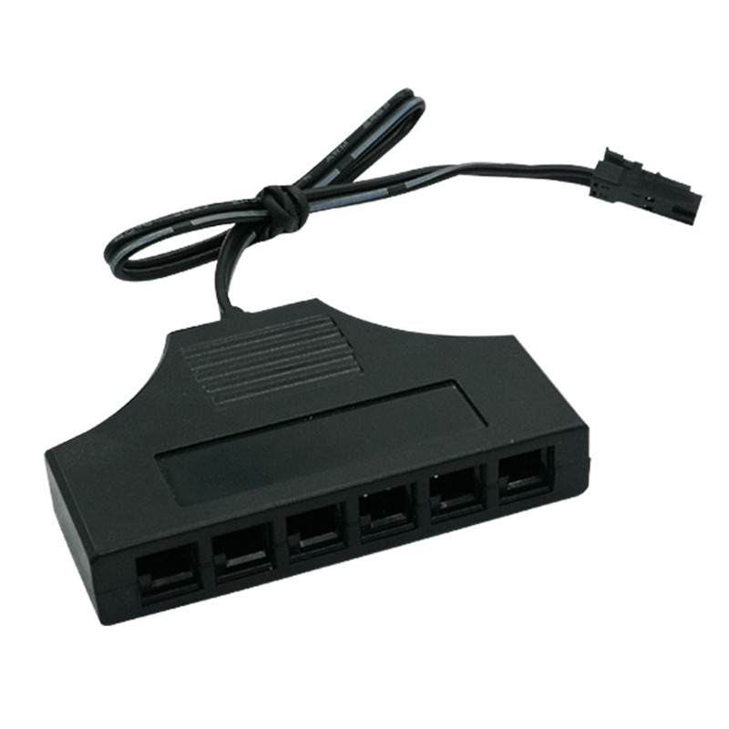 6 caurumu sadales kārba vīrieša virsma 12 V 7,5 A ar LED vīna skapi Vitrīna Koridors Biroja gaismas sadales kārba 18AWG