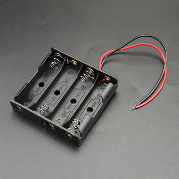 Βάση θήκης AA Battery Box με καλώδια δίπλα-δίπλα Κουτί μπαταρίας Σύνδεση συγκόλλησης για ηλεκτρονικά παιχνίδια DIY 1-6 τμχ Μπαταρία ΑΑ