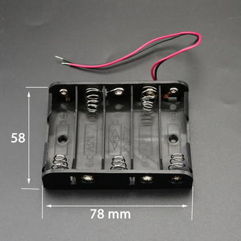 Βάση θήκης AA Battery Box με καλώδια δίπλα-δίπλα Κουτί μπαταρίας Σύνδεση συγκόλλησης για ηλεκτρονικά παιχνίδια DIY 1-6 τμχ Μπαταρία ΑΑ