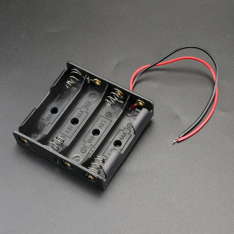 AA bateriju kastes korpusa turētājs ar vadu vadiem blakus Akumulatoru kārba savienojuma lodēšanai elektroniskām rotaļlietām DIY 1-6 gab AA akumulators