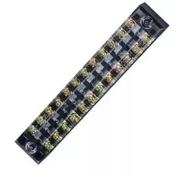 3/4/5/6/10/12 Θέσεις 600V 15A Dual Rows Covered Barrier Screw Terminal Block Strip 3pcs/lot