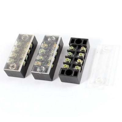 3/4/5/6/10/12 Θέσεις 600V 15A Dual Rows Covered Barrier Screw Terminal Block Strip 3pcs/lot