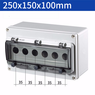 Iekštelpu un āra ūdensnecaurlaidīgs pogu slēdžu vadības kārba plastmasas lietus necaurlaidīgs elektriskās vadības kārbas elektriskās aizsardzības vāks